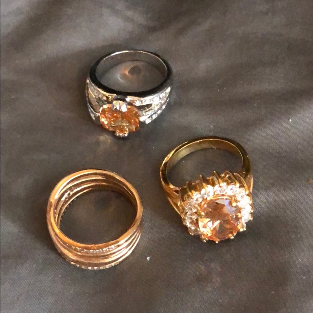 Rose gold and silver ring bundle